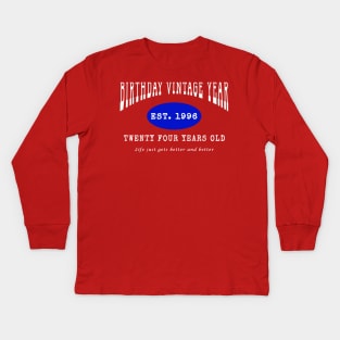 Birthday Vintage Year - Twenty Four Years Old Kids Long Sleeve T-Shirt